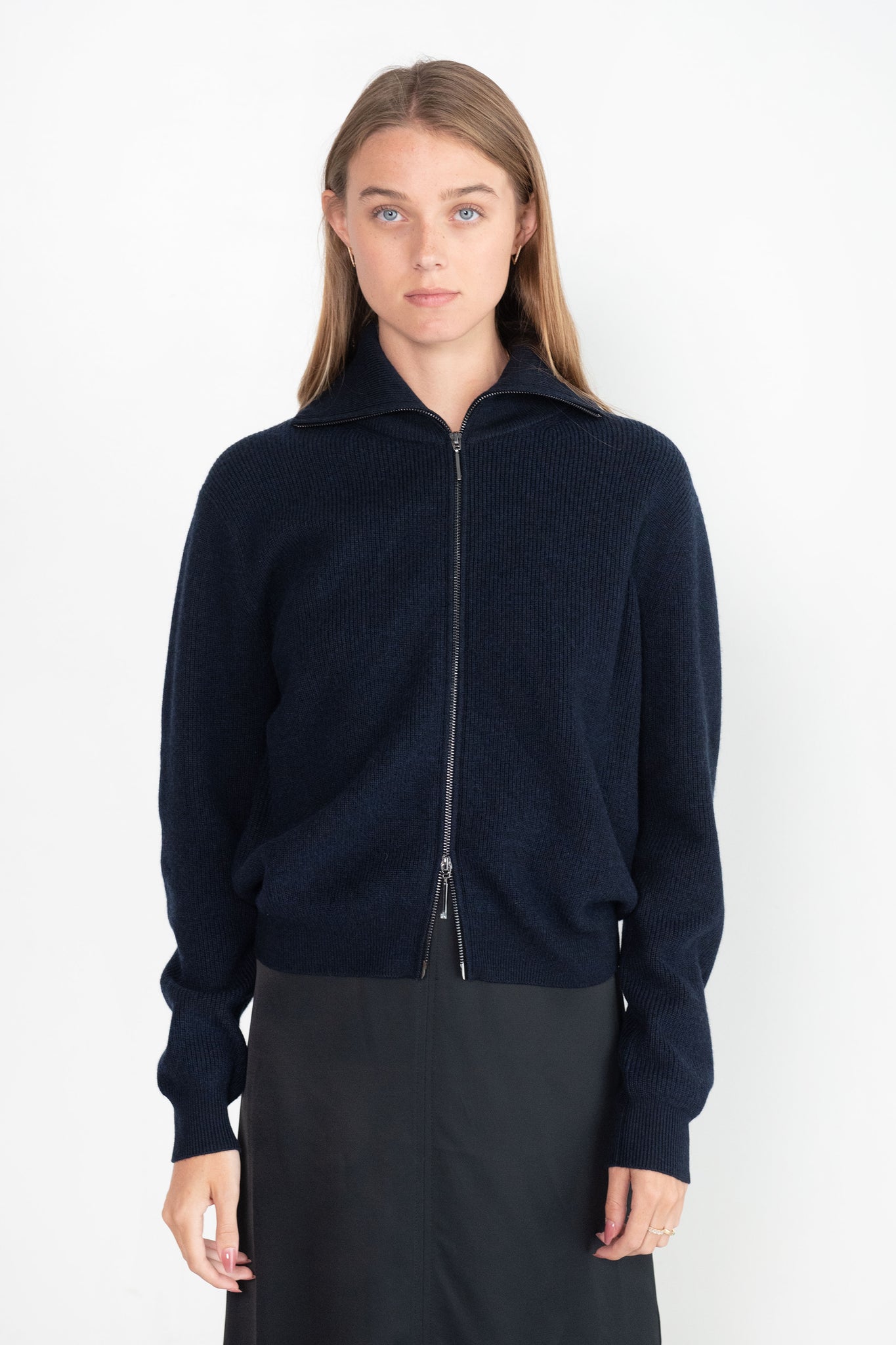 Studio Nicholson - Nestos Cardigan, Dark Navy Melange