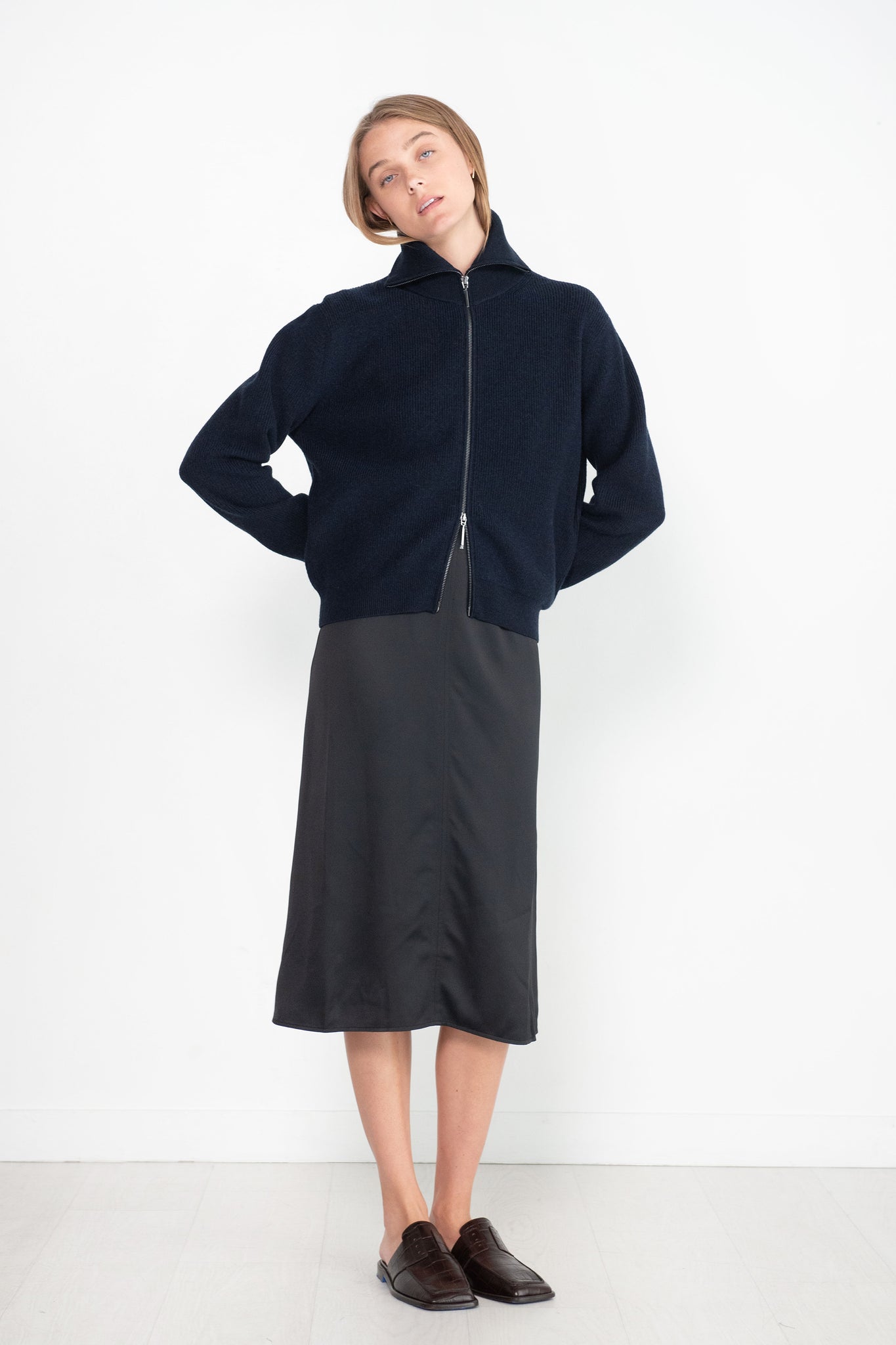Studio Nicholson - Nestos Cardigan, Dark Navy Melange