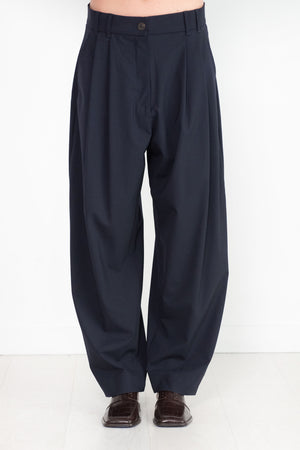 Studio Nicholson - Nika Double Pleat Curved Pant, Darkest Navy