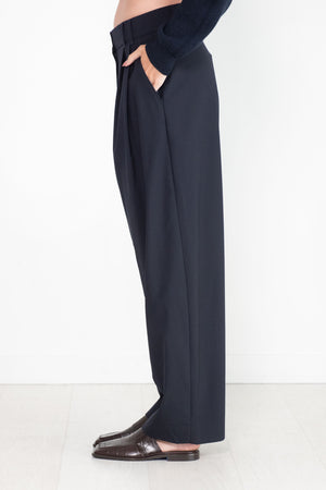 Studio Nicholson - Nika Double Pleat Curved Pant, Darkest Navy