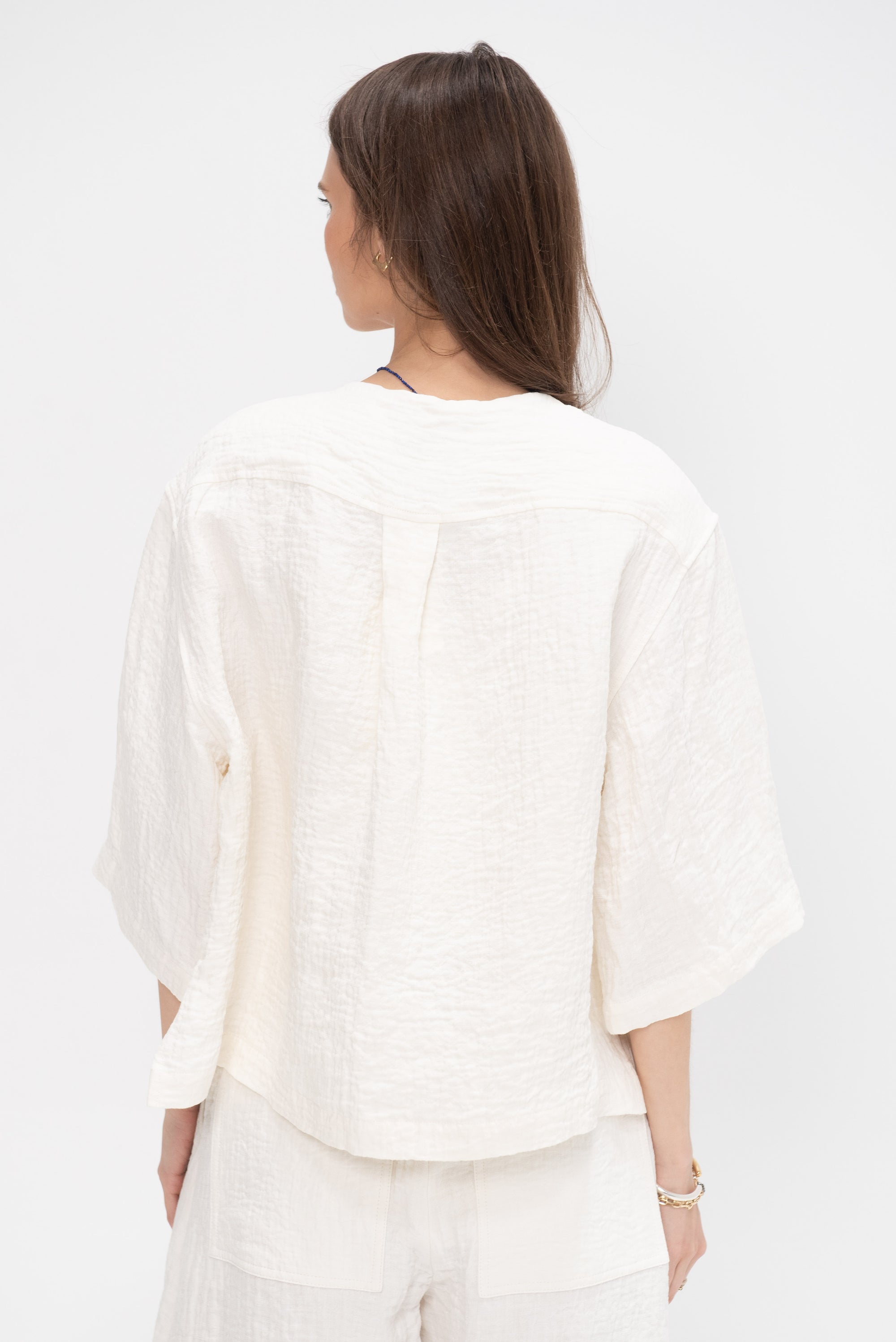 Tuttle - Stand Collar Shirt, Parchment