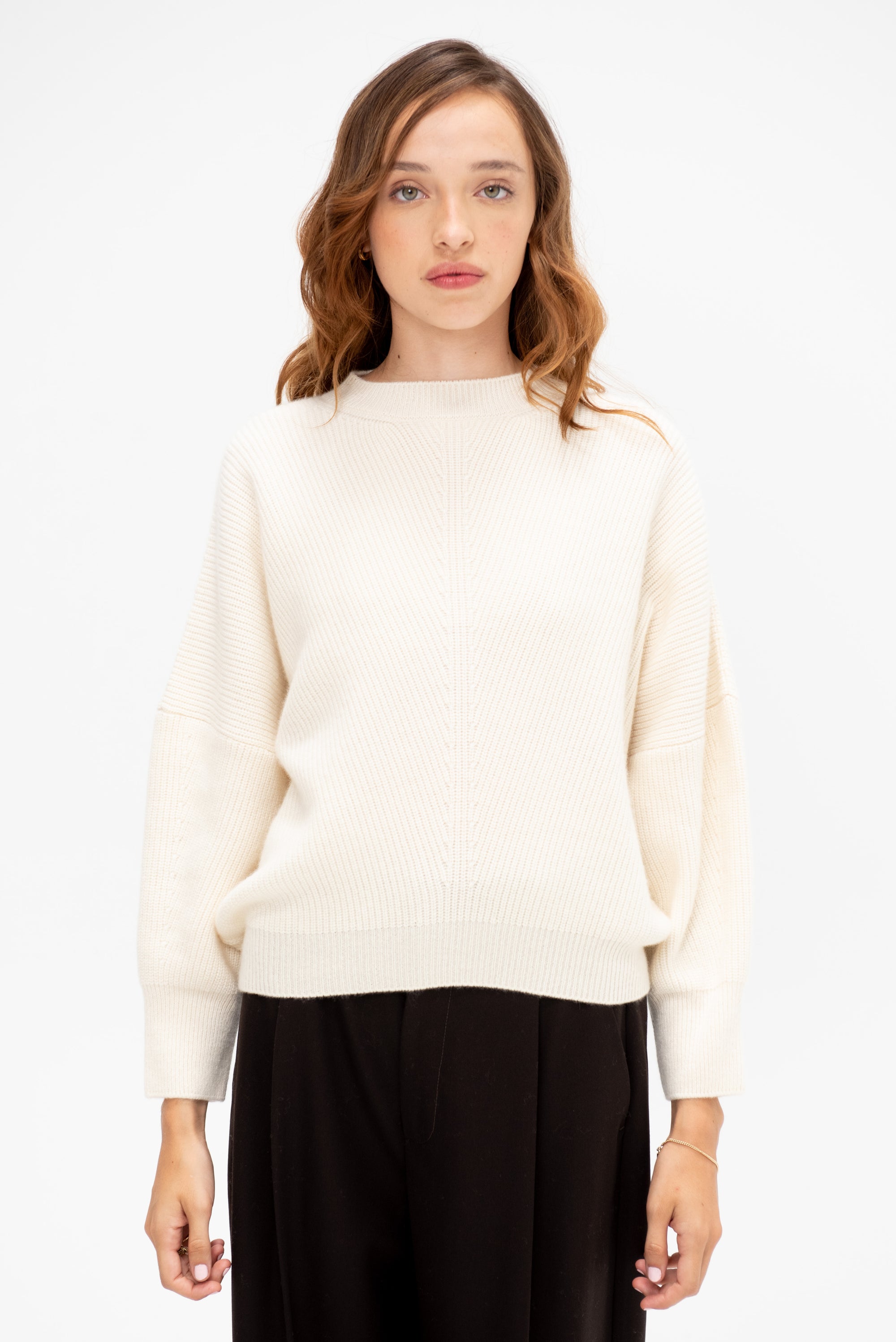 Er Bat Wing Sweater, Ivory