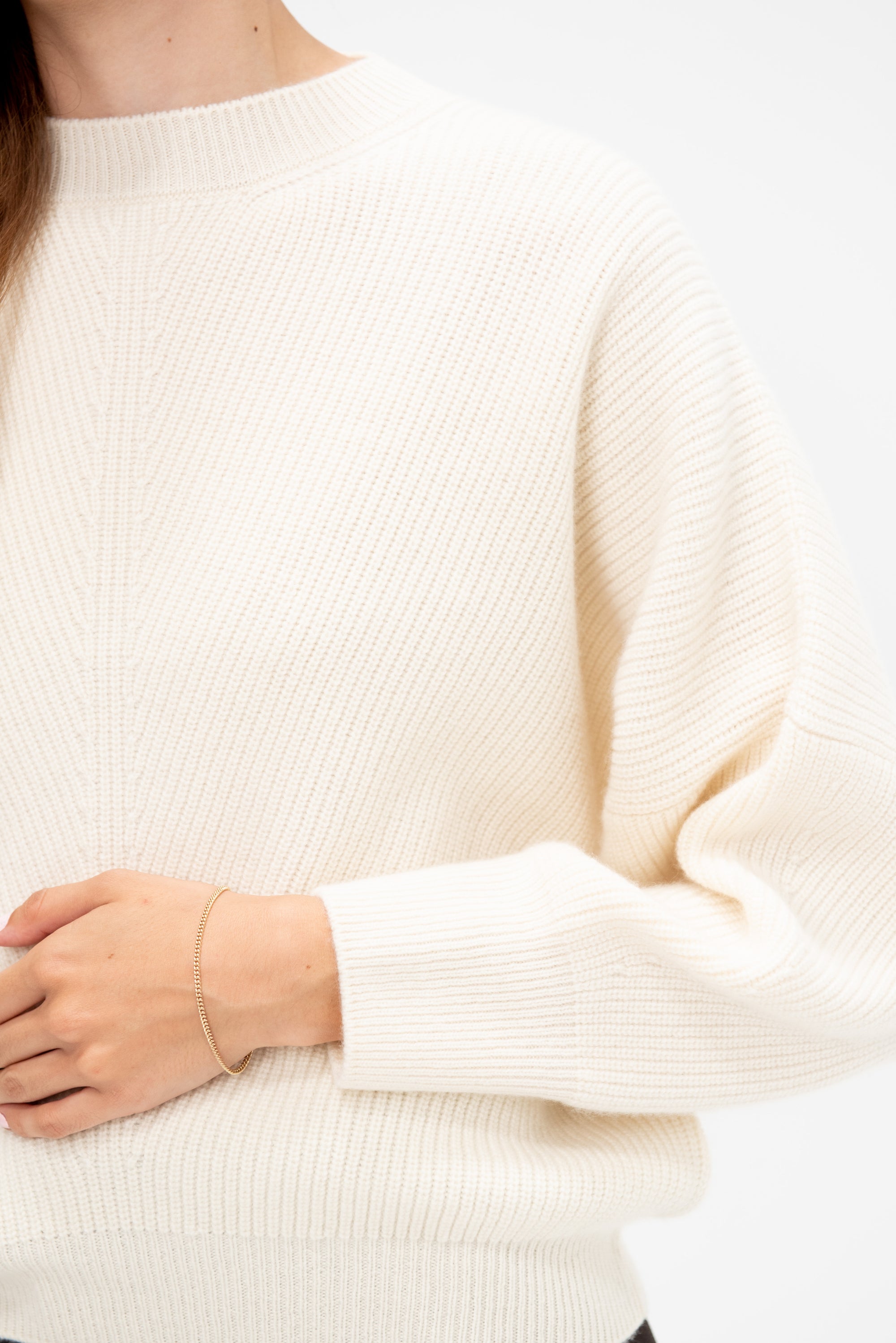 Er Bat Wing Sweater, Ivory