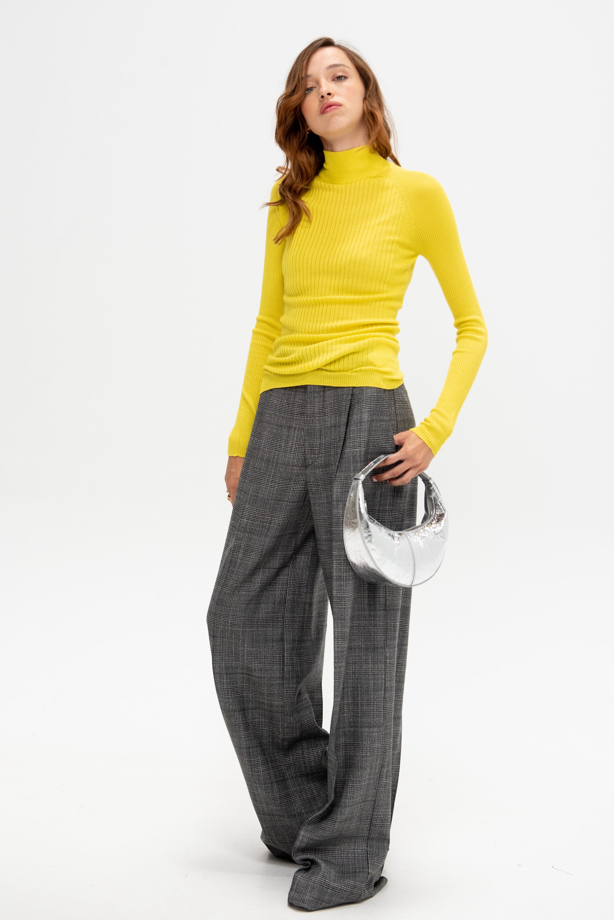 Ribbed Lupetto Sweater, Yellow