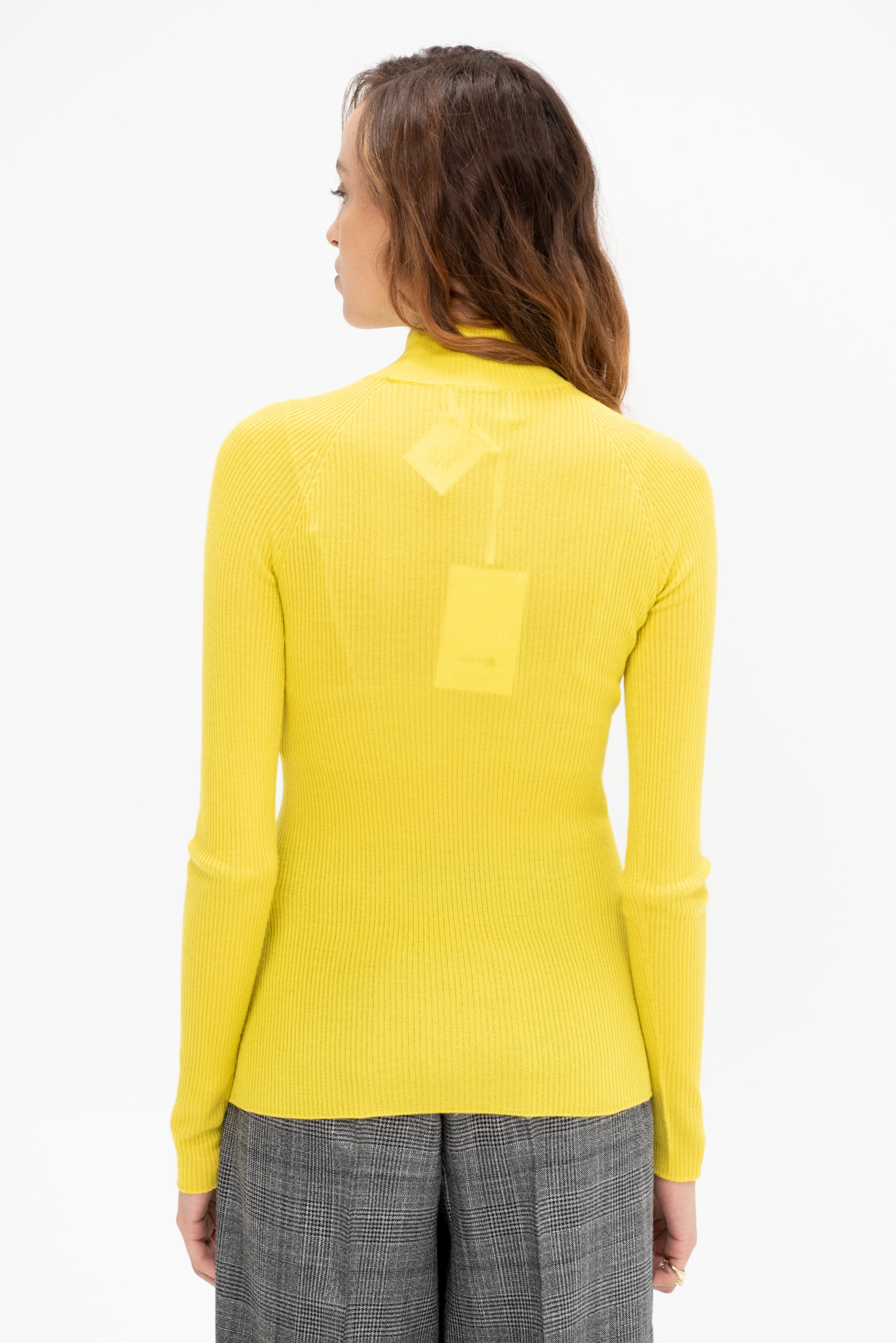 Ribbed Lupetto Sweater, Yellow
