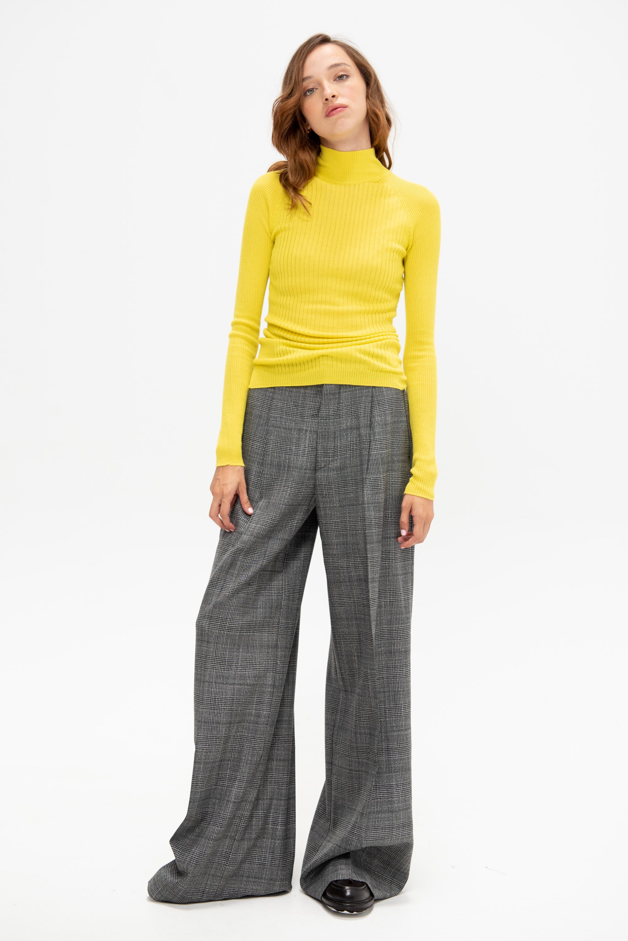 Ribbed Lupetto Sweater, Yellow
