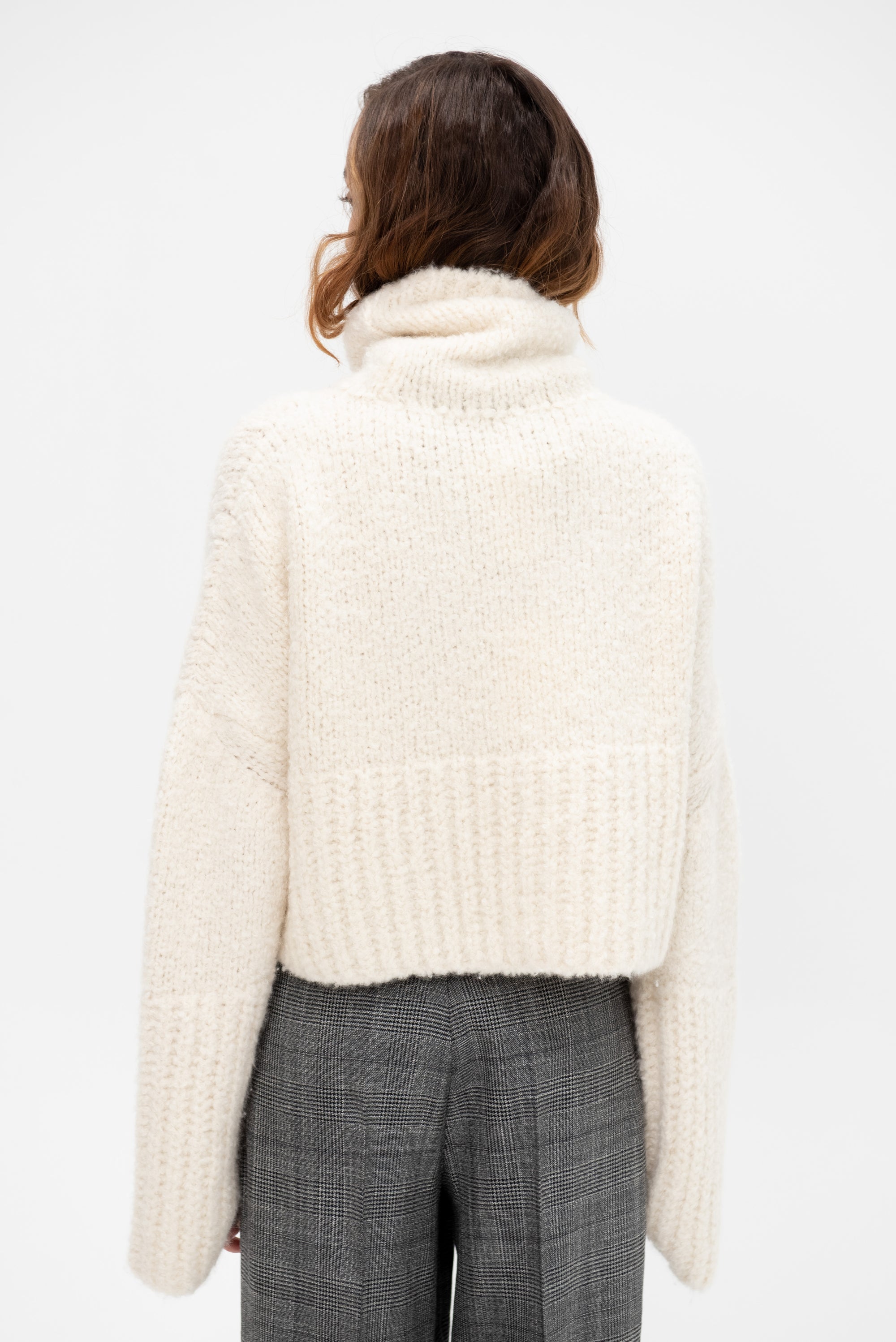 Teddy High Neck Sweater, Ivory