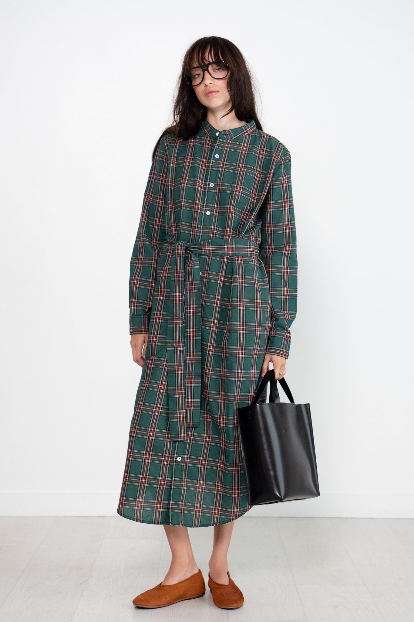 SULTAN WASH - Ecossais Shirtdress, UK Green
