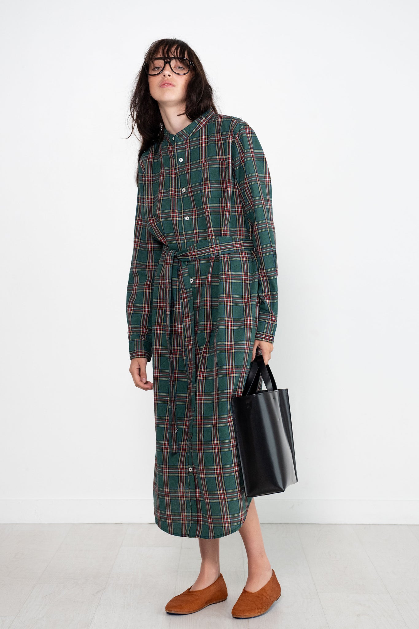 SULTAN WASH - Ecossais Shirtdress, UK Green
