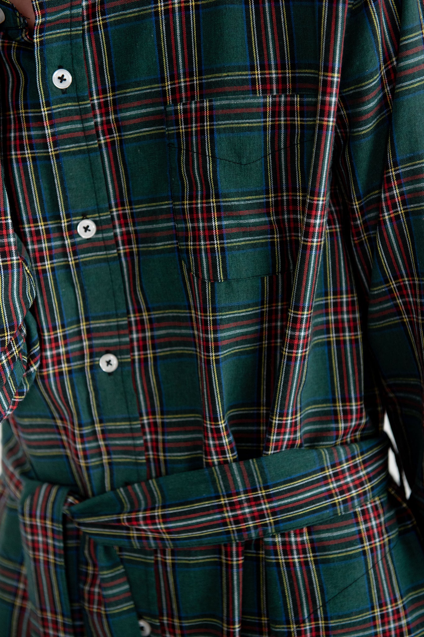 SULTAN WASH - Ecossais Shirtdress, UK Green