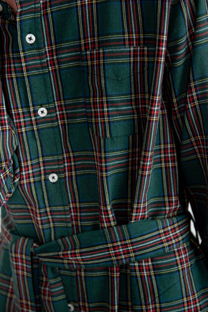 SULTAN WASH - Ecossais Shirtdress, UK Green