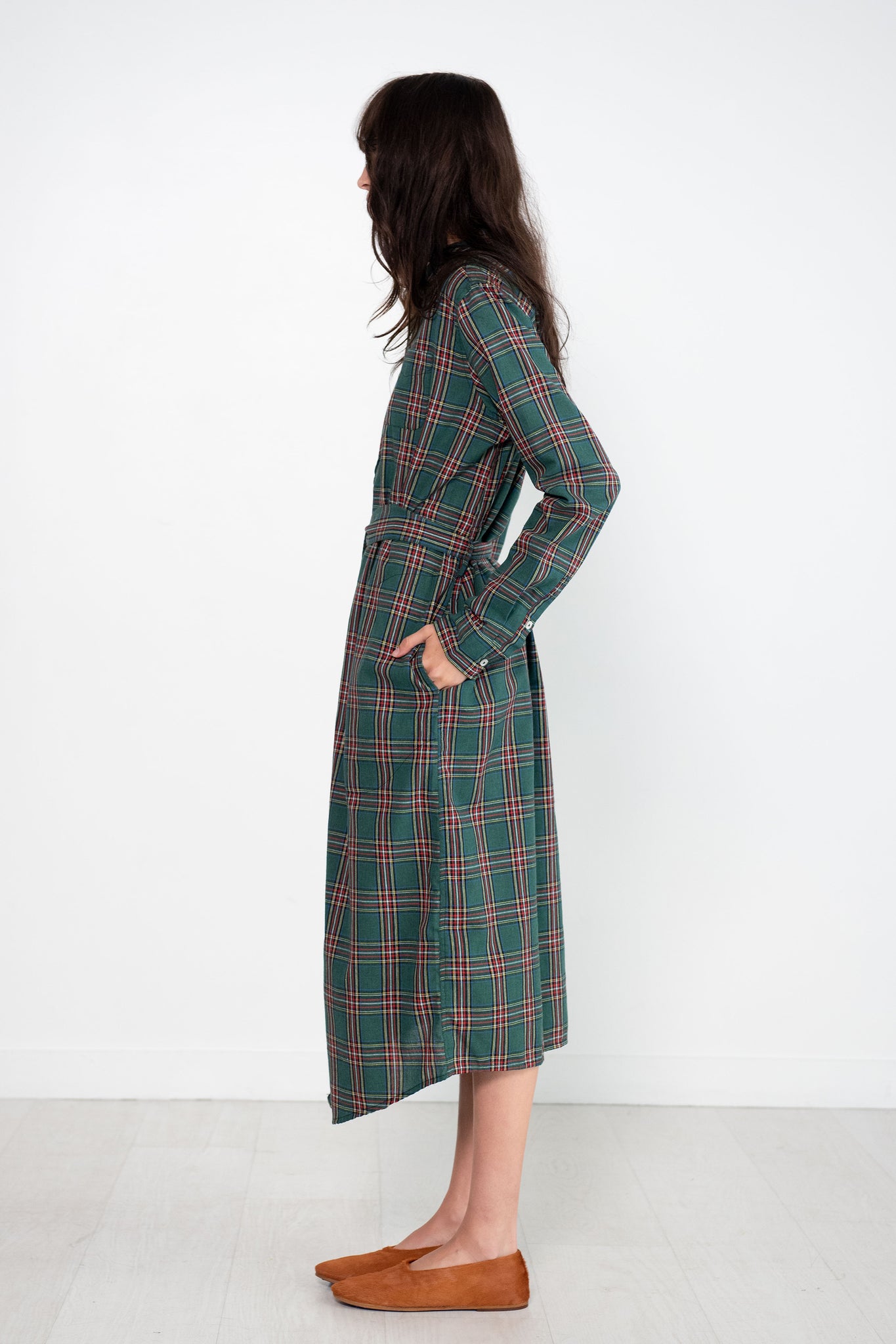 SULTAN WASH - Ecossais Shirtdress, UK Green