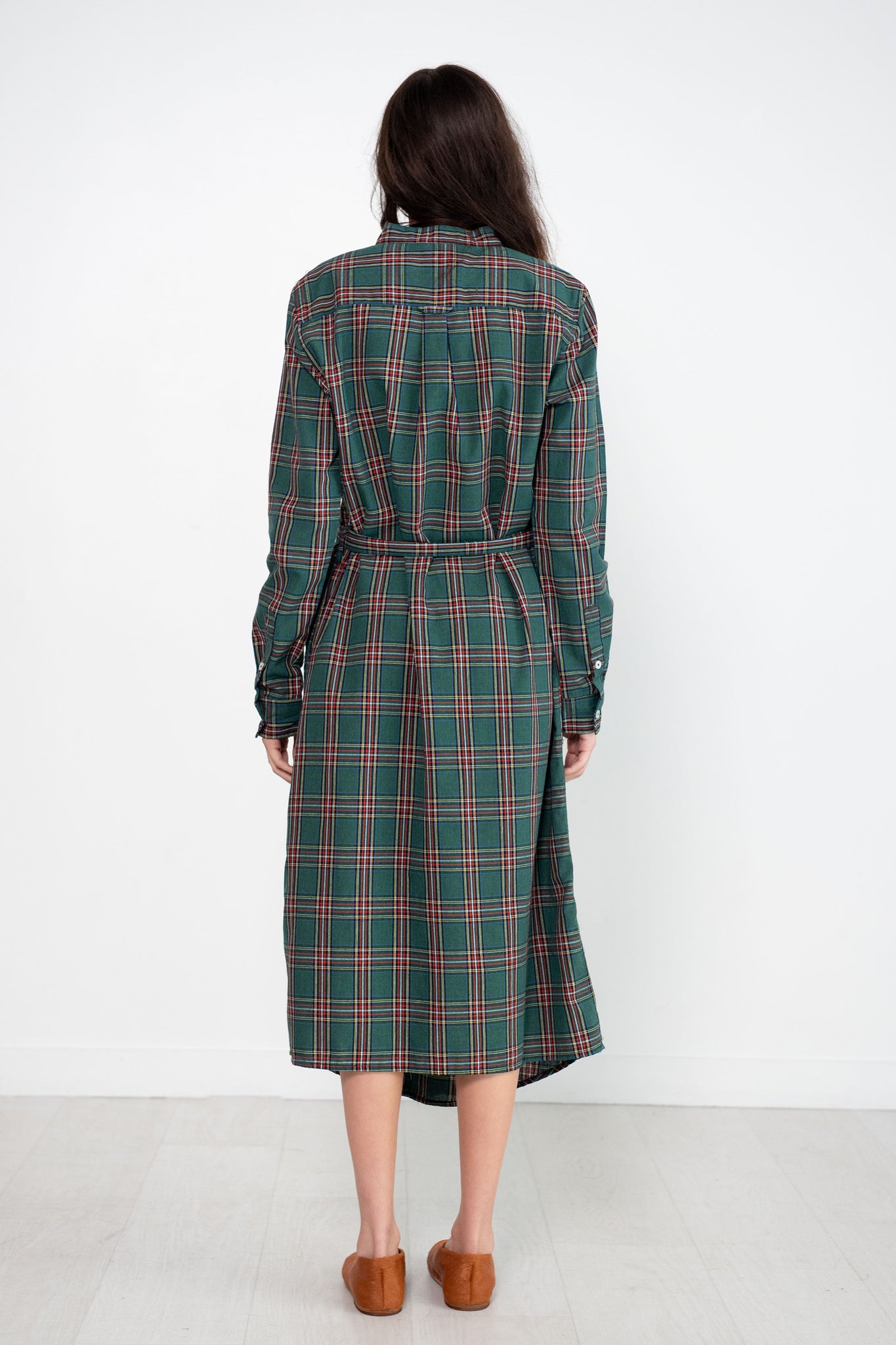 SULTAN WASH - Ecossais Shirtdress, UK Green