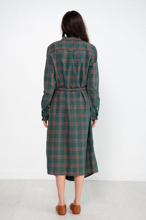 SULTAN WASH - Ecossais Shirtdress, UK Green