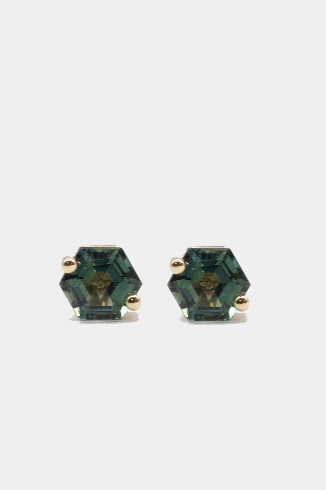 SUZANNE KALAN - Amalfi Hexagon Stud, Green Envy