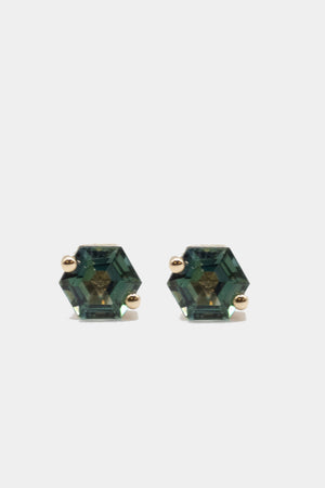 SUZANNE KALAN - Amalfi Hexagon Stud, Green Envy