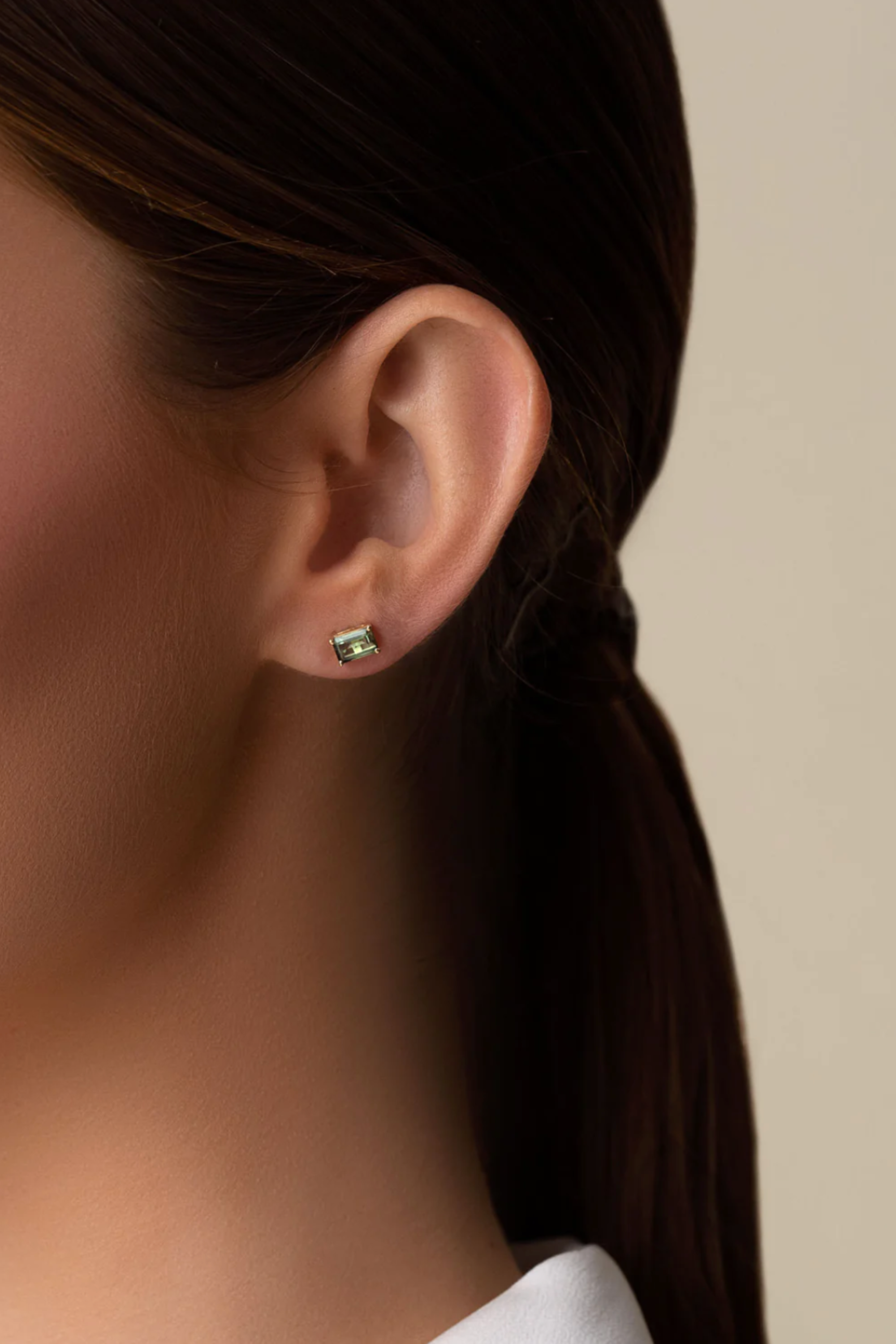SUZANNE KALAN - Amalfi Emerald Cut Studs, Green Envy Topaz