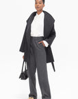 TIBI - Winter Acetate Easy Tuxedo Shirt, White
