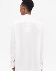 TIBI - Winter Acetate Easy Tuxedo Shirt, White