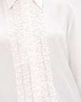 TIBI - Winter Acetate Easy Tuxedo Shirt, White