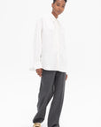 TIBI - Winter Acetate Easy Tuxedo Shirt, White