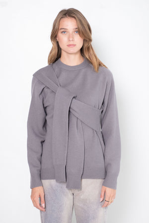 TIBI - Airy Extrafine Wool Blair Pullover, Grey