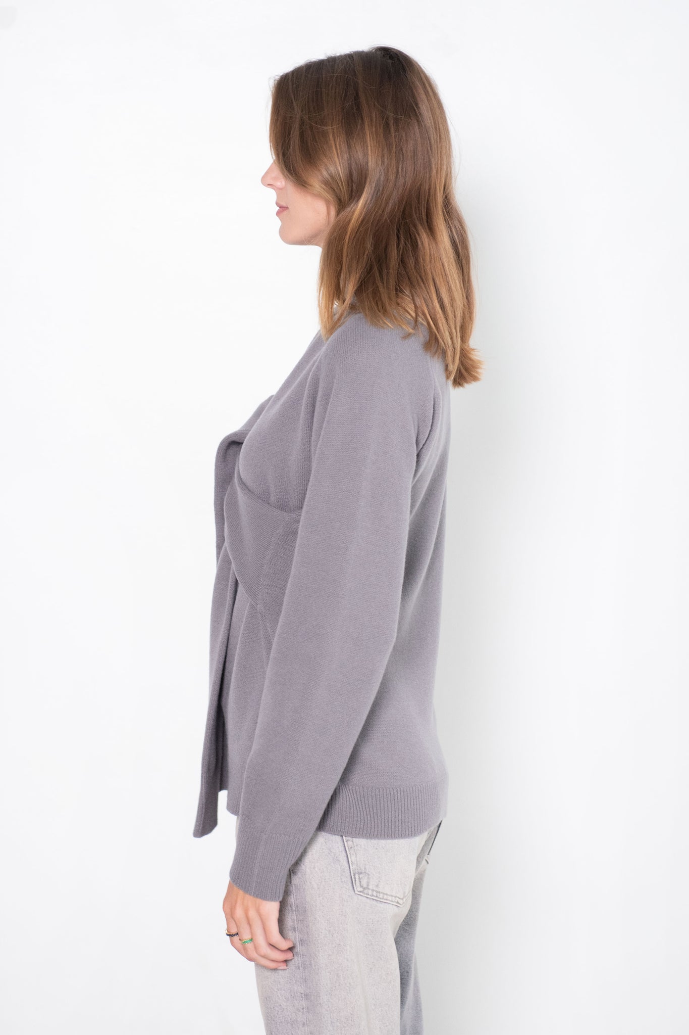 TIBI - Airy Extrafine Wool Blair Pullover, Grey