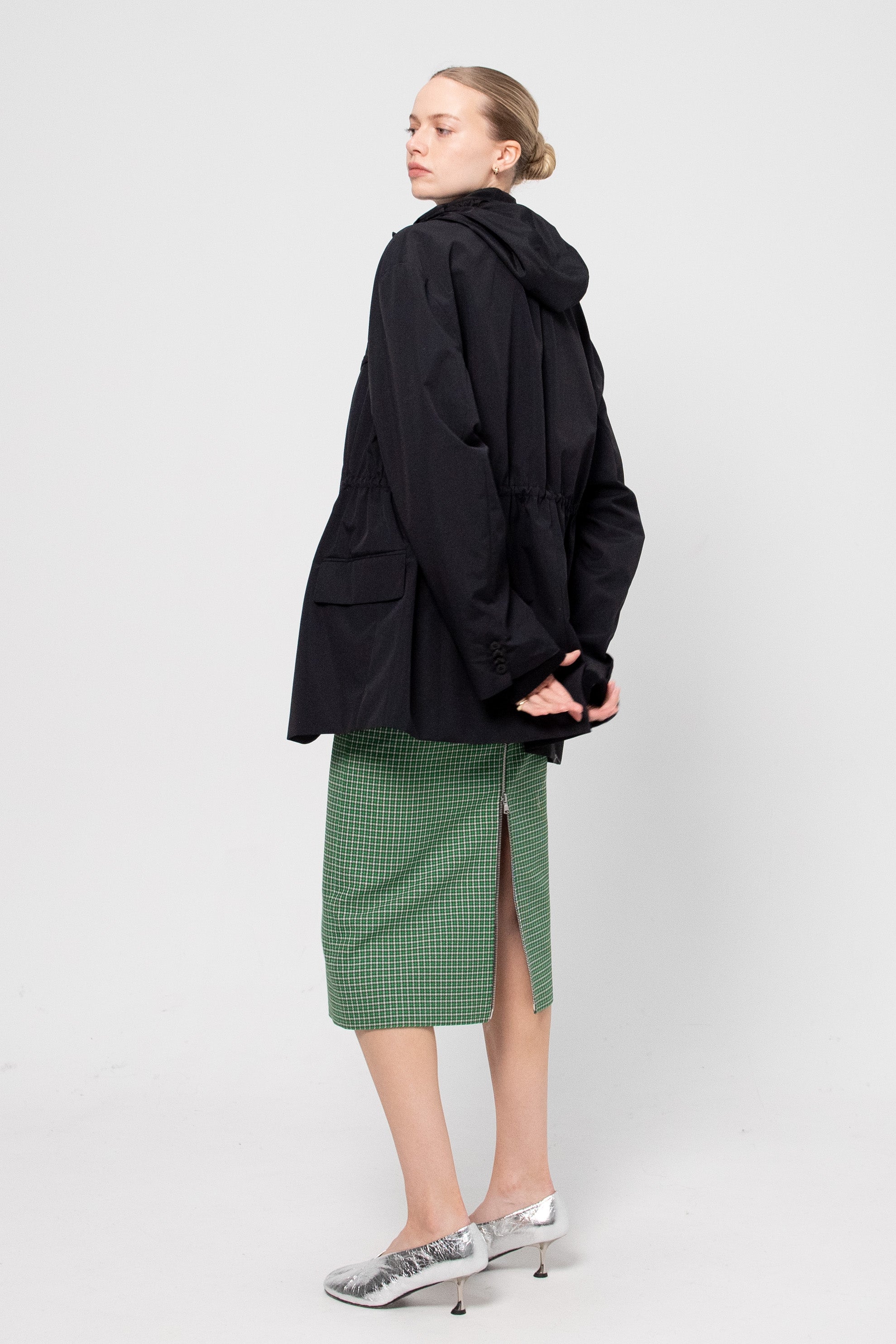 Tech Suiting Anorak Blazer With Zip Off Vest, Black