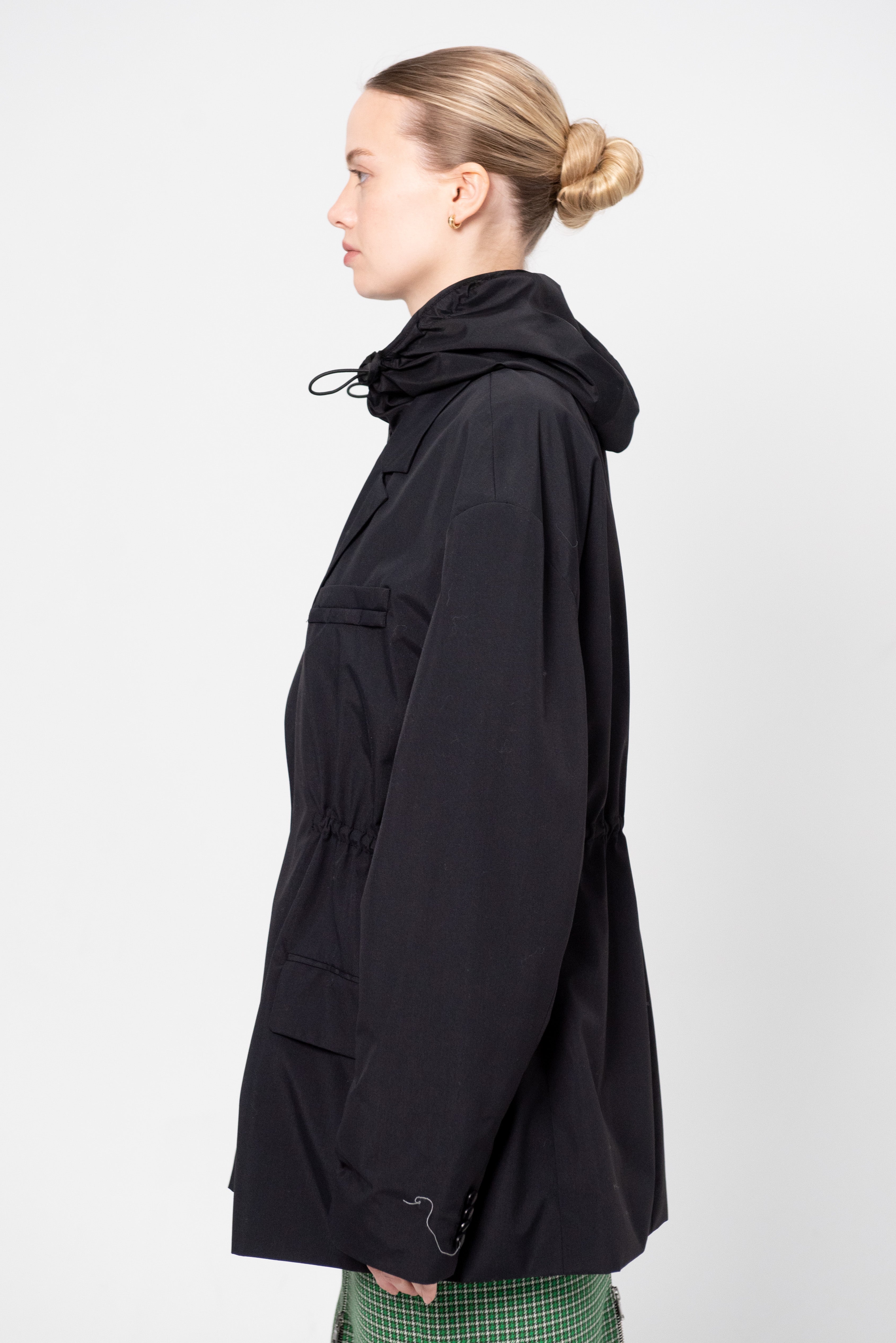 Tibi Tech Suiting Anorak Blazer With Zip Off Vest, Black – Kick Pleat