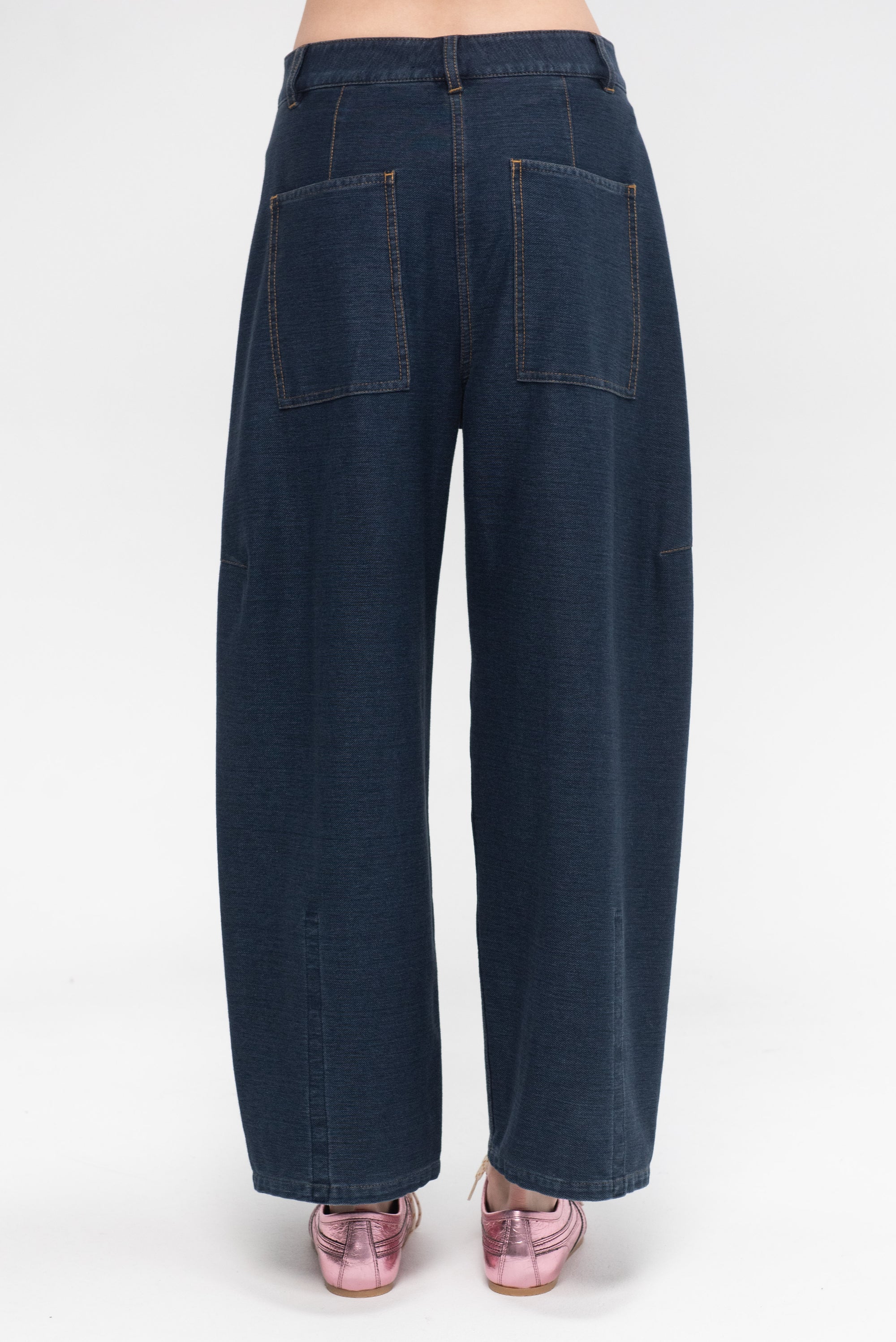 Indigo Barre Denim Knit Sid Jean, Indigo