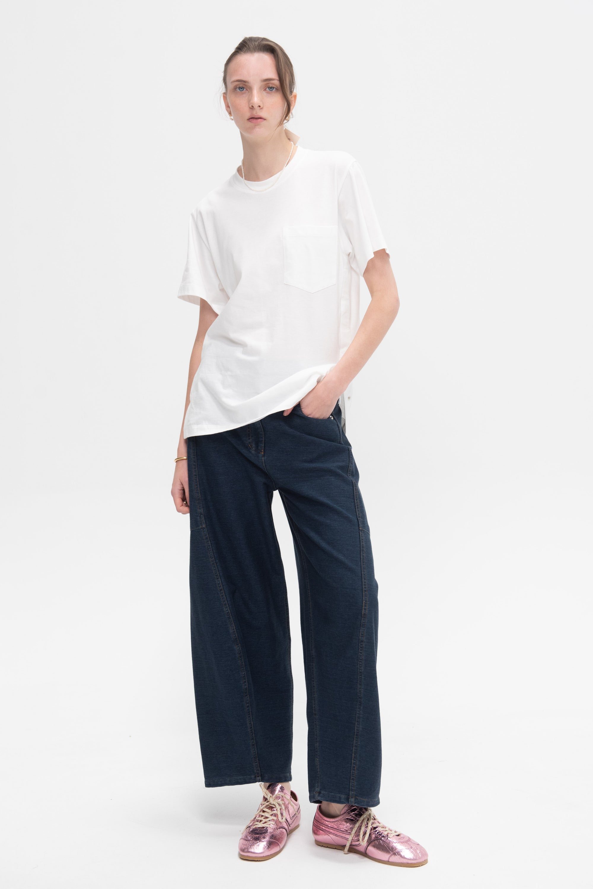 Indigo Barre Denim Knit Sid Jean, Indigo