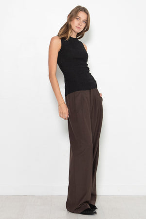TIBI - Sage Crinkle Lyocell Fitted Tank, Black
