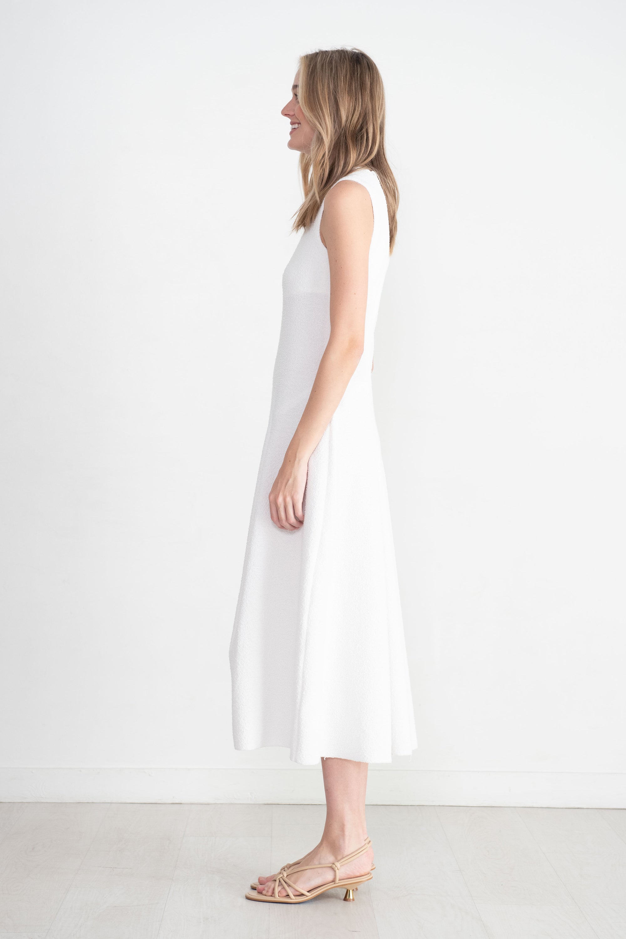 TIBI - Boucle Knit Sculpted Dress, White