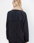 Lotte Nylon Carcoat With Removable Sherpa Collar, Black