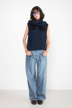 TIBI - Feather Weight Cashmere Tunic, Navy
