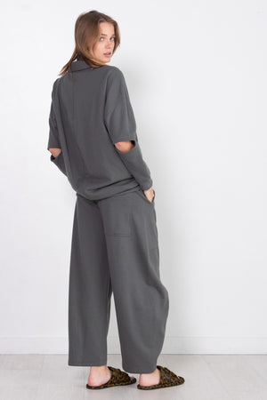 TIBI - Cocoon Crewneck Sweatshirt, Grey Pine