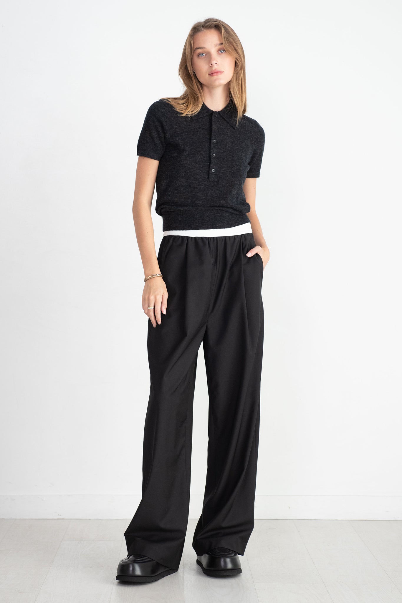 TIBI - Tropical Wool Marit Pull On Pant, Black