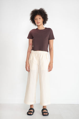 TIBI - VINTAGE COTTON CARGO CONVERTIBLE PANT, CREAM