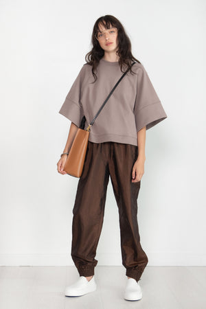 TIBI - Crispy Nylon Felix Paperbag Jogger, Brown