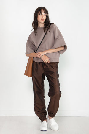 TIBI - Crispy Nylon Felix Paperbag Jogger, Brown