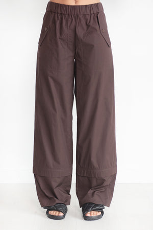 TIBI - VINTAGE COTTON CARGO, DARK BROWN