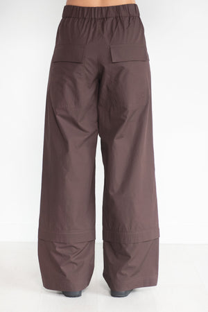 TIBI - VINTAGE COTTON CARGO, DARK BROWN