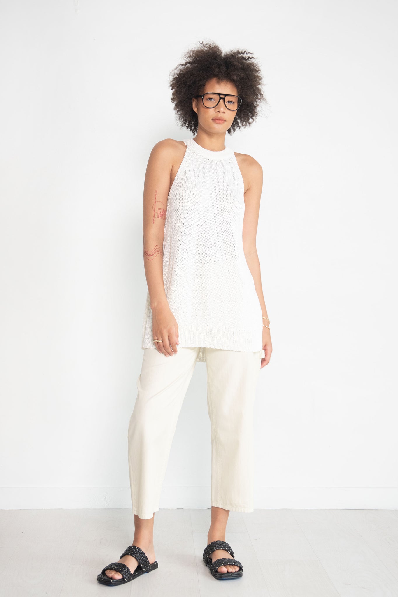 TIBI - Stone Wash Denim Cropped Sam Jean, Medium Stonewash