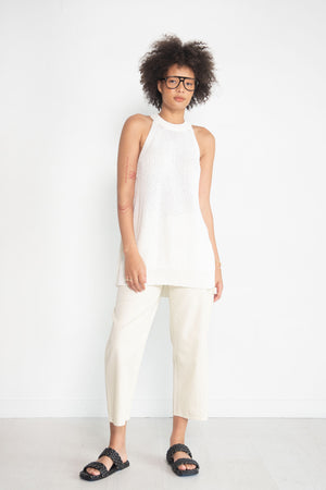 TIBI - Stone Wash Denim Cropped Sam Jean, Medium Stonewash