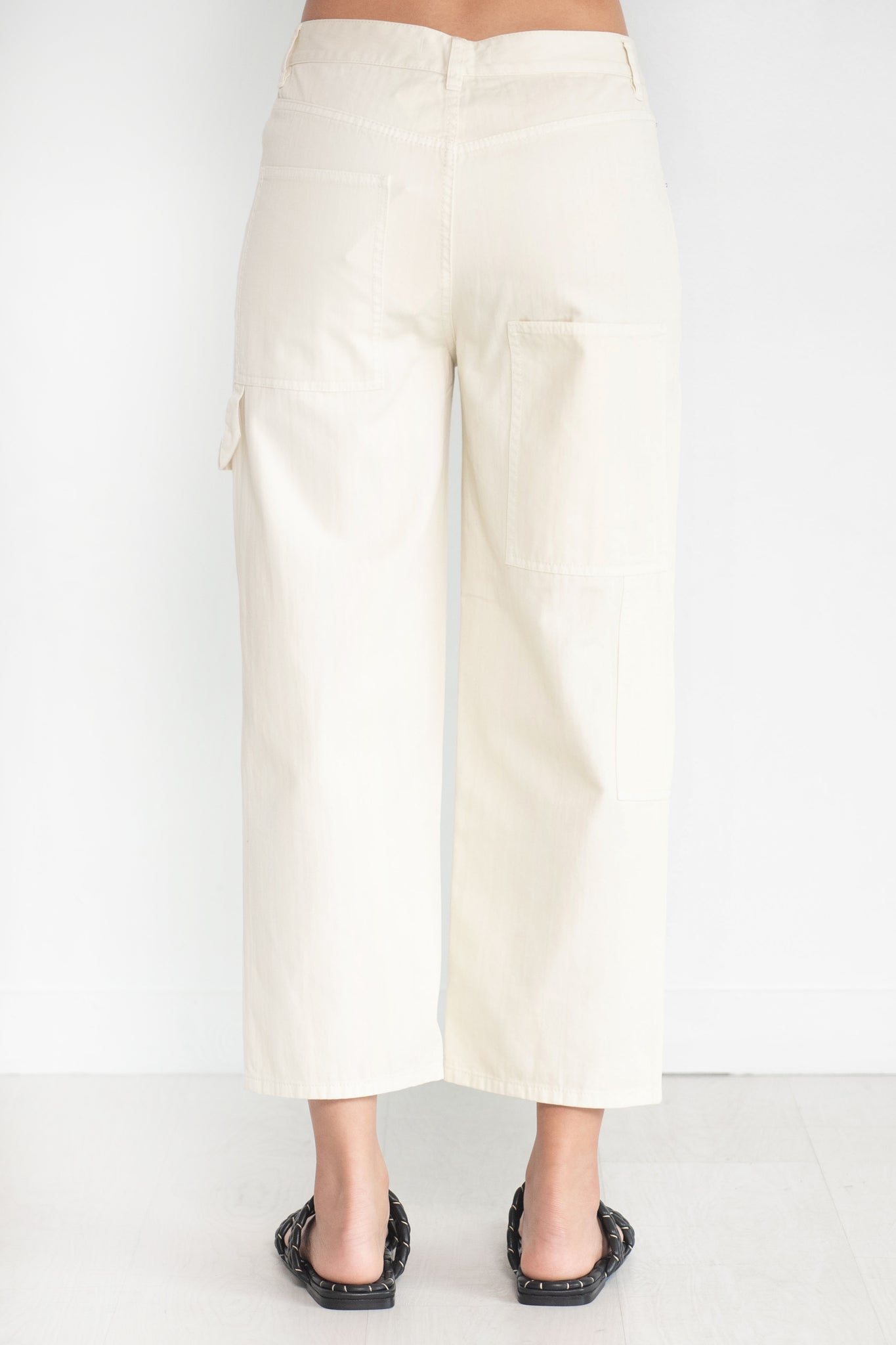 TIBI - Stone Wash Denim Cropped Sam Jean, Medium Stonewash