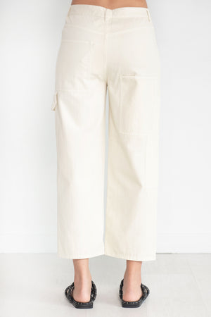 TIBI - Stone Wash Denim Cropped Sam Jean, Medium Stonewash