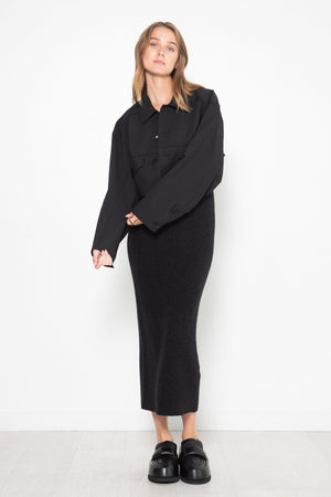 TIBI - Double Faced Plainweave Cropped Jean Jacket, Black
