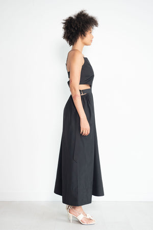 TIBI - Italian Sporty Nylon Strappy Cut Out Dress, Black