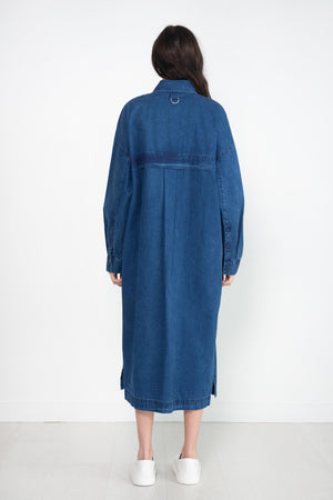 TIBI - Tencel Cotton Shirtdress, Blue