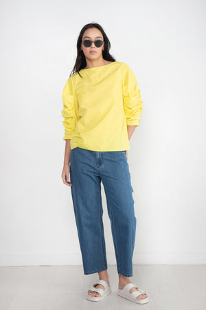 TIBI - Stone Washed Denim Cropped Sam Jean, Medium Stone Wash